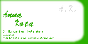 anna kota business card